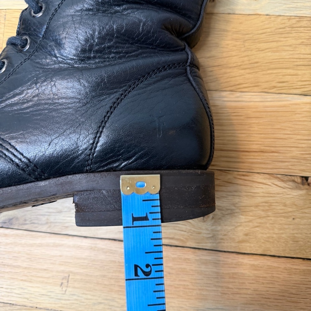 Frye Sabrina 6G Lace Up Black Leather Boots Size 9 - Picture 13 of 13